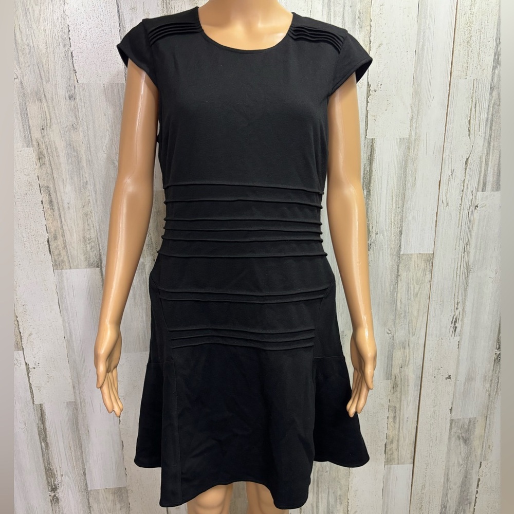 Jennifer Lopez Black Fit and‎ Flare Ponte Dress